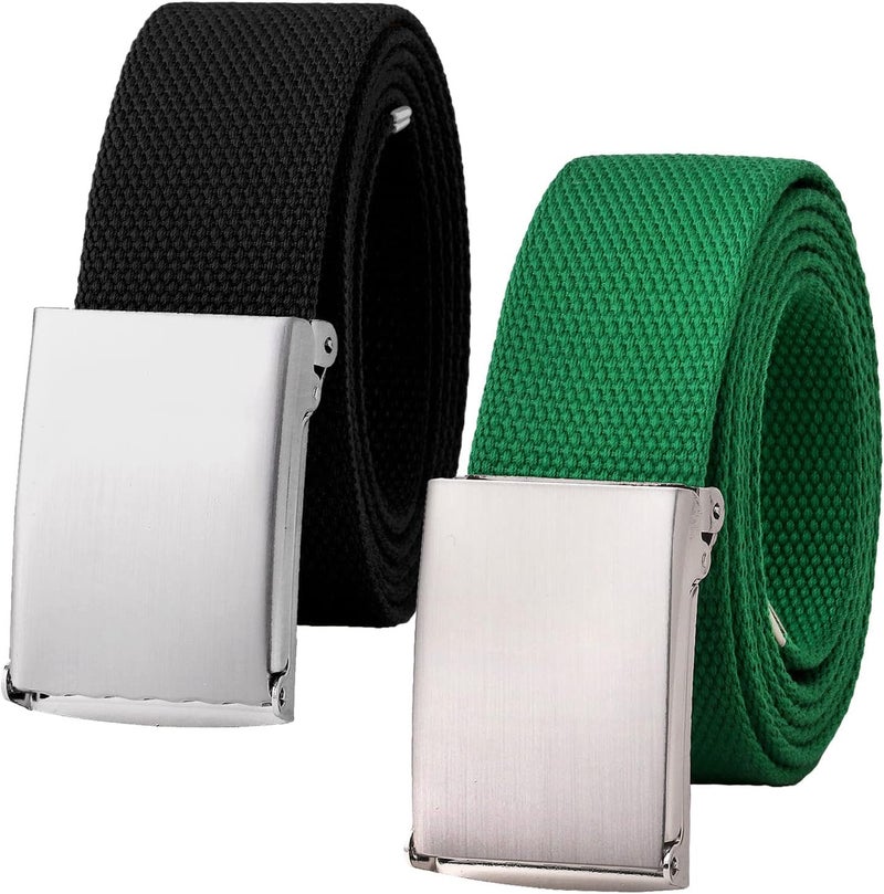 Falari Canvas Web Belt Fully Adjustable Cut to Fit Golf Belt Flip Top Buckle - Image 1